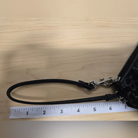 COACH Lurex Black Gray Silver Wristlet - Picture 11 of 13
